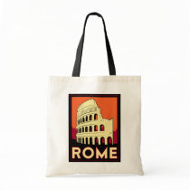 rome italy coliseum europe vintage retro travel tote bags