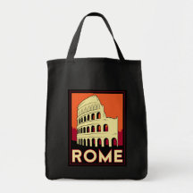 rome italy coliseum europe vintage retro travel tote bag