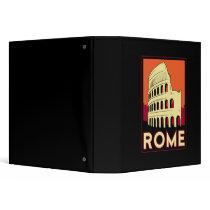 rome italy coliseum europe vintage retro travel 3 ring binder