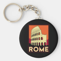 rome italy coliseum europe vintage retro travel keychains