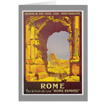 Rome Italy Rome Express Travel Poster Art Greeting Cards