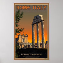 Rome - ruines de temple dans le forum Romanum Affiche