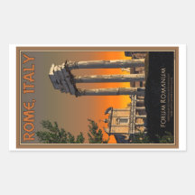 Rome - Temple Ruins in Forum Romanum Rectangular Sticker