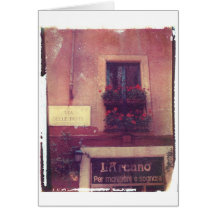 Rome Window with Geraniums Greeting Cards