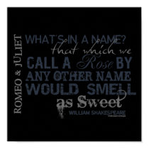 Romeo & Juliet Name Quote posters