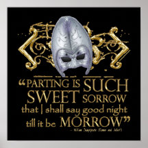 Romeo & Juliet Quote (Gold Version) Print
