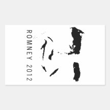 Romney 2012 Face Rectangle Sticker