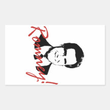 Romney Autographed Picture Rectangle Stickers