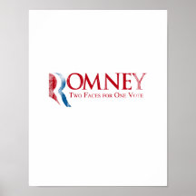 Romney - deux visages pour un vote Faded.png Affiche