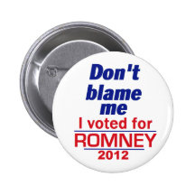 Romney Don't Blame Me Pins