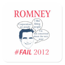 Romney Fail Square Sticker
