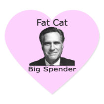 Romney Fat Cat Big Spender Heart Sticker