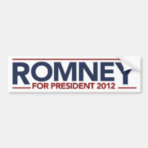Romney For President 2012 Bumper Sticker White