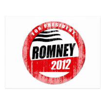 ROMNEY FOR PRESIDENT BUTTON POSTCARD