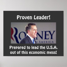 Romney Proven Leader Photo Poster 16"x12"