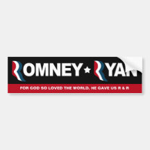 Romney / Ryan 2012 - for God so loved the world Bumper Stickers