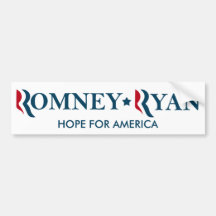 Romney / Ryan 2012 - HOPE FOR AMERICA Bumper Sticker