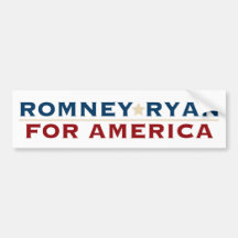 Romney Ryan for America White Bumper Sticker