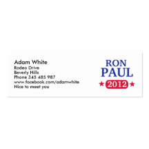 Ron Paul 2012 Business Cards