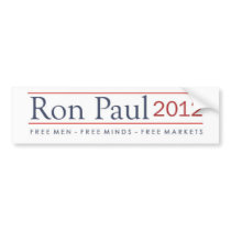 Ron Paul 2012 Free Men Free Minds Free Markets Bumper Stickers