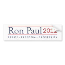 Ron Paul 2012 Peace Freedom Prosperity Bumper Stickers