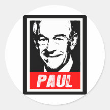 RON PAUL 2012 ROUND STICKER