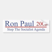 Ron Paul Bumber Sticker - Stop Socialism Bumper Sticker