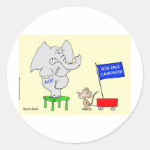 Ron Paul campaign scares Republicans. Round Sticker