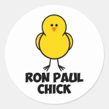 Ron Paul Chick Round Sticker