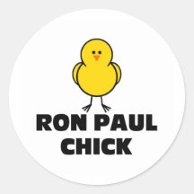 Ron Paul Chick Round Sticker
