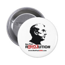 Ron Paul face Stencil - Revolution Pinback Button