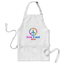 Ron Paul Peace Sign Rainbow Apron