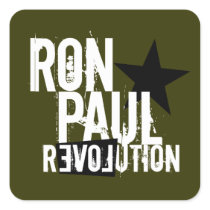 Ron Paul Revolution Square Stickers