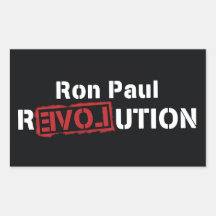 Ron Paul Revolution Sticker Large Square -4 pieces