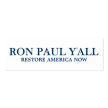 Ron Paul Y'all Bookmark Business Card