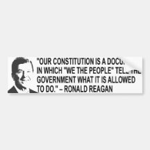 Ronal Reagan Quote Bumper Sticker