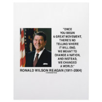 Ronald Reagan Great Movement Changed A World Quote Letterhead Design