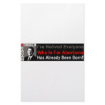 Ronald Reagan on Abortion stationery