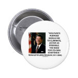 Ronald Reagan Welfare's Purpose Eliminate Need Pinback Button