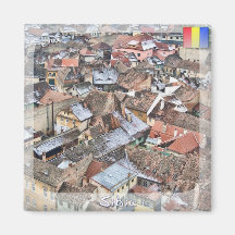 Roof tops fridge magnet