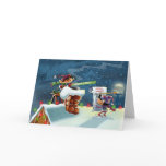 Rooftop Elves Greeting Card