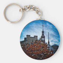 Rooftops in Old Quebec Keychain