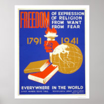 Roosevelt Freedom For All 1941 WPA