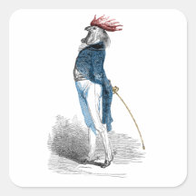 Rooster Gentleman Stickers