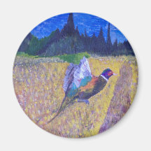 Rooster In The Field Refrigerator Magnets