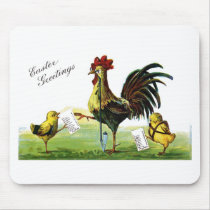 Rooster Smoking Hookah Vintage Easter Mouse Pad