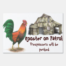 Rooster Yard Sign