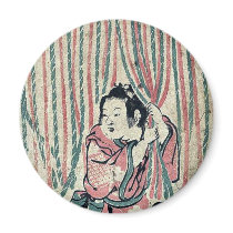Rope curtain by Nishimura, Shigenaga Ukiyo-e. Refrigerator Magnets