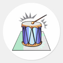 Rope Tension Drum Graphic image design Round Stickers