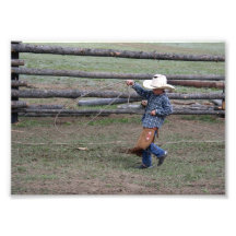 Ropin' Young Cowboy Art Photo